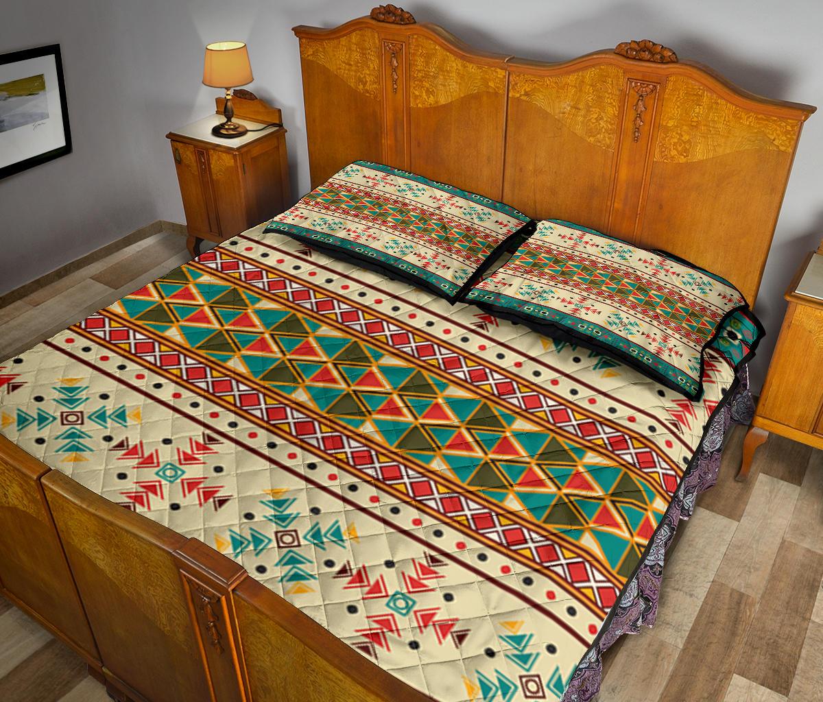 Native Border Pattern Native American Quilt Bed Set LT10 - Wonder Print Shop