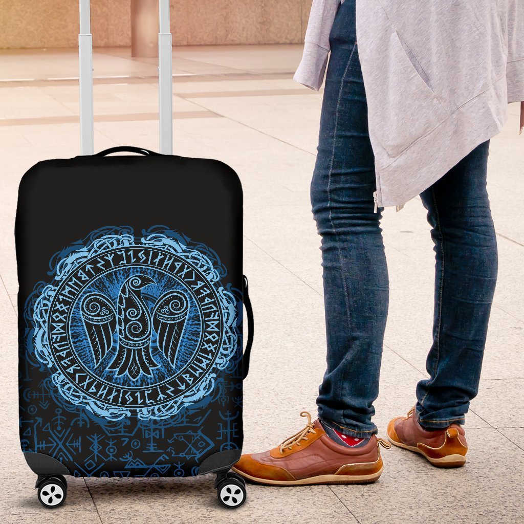 Viking Luggage Covers - Raven Celtic Cyan RLT12 - Wonder Print Shop