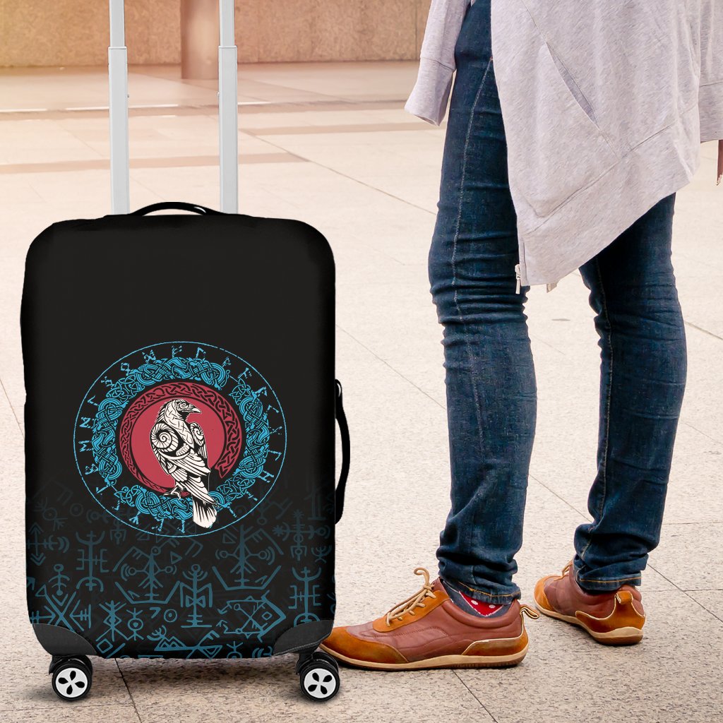 Viking Luggage Covers - Raven Celtic Cyan RLT12 - Wonder Print Shop