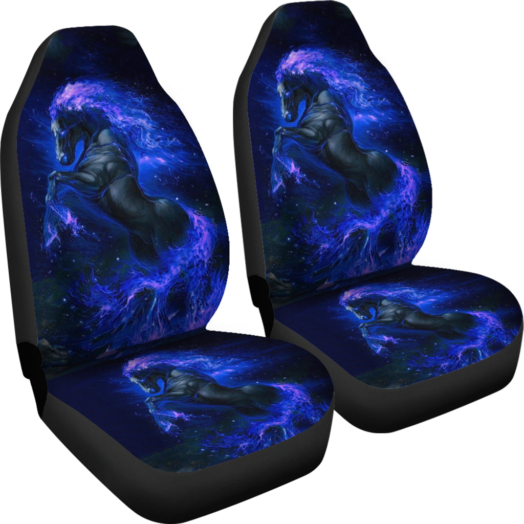Blue Fire Horse Car Seat Covers LT10 - Wonder Print Shop
