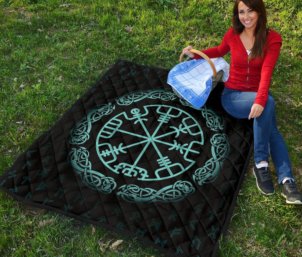 Viking Vegvisir Magic Navigation Compass Premium Quilt RLT12 - Wonder Print Shop