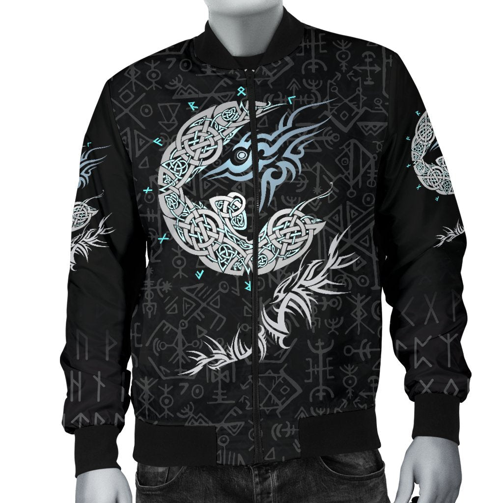Viking Fenrir Wolf Men's Bomber Jacket RLT12 - Wonder Print Shop
