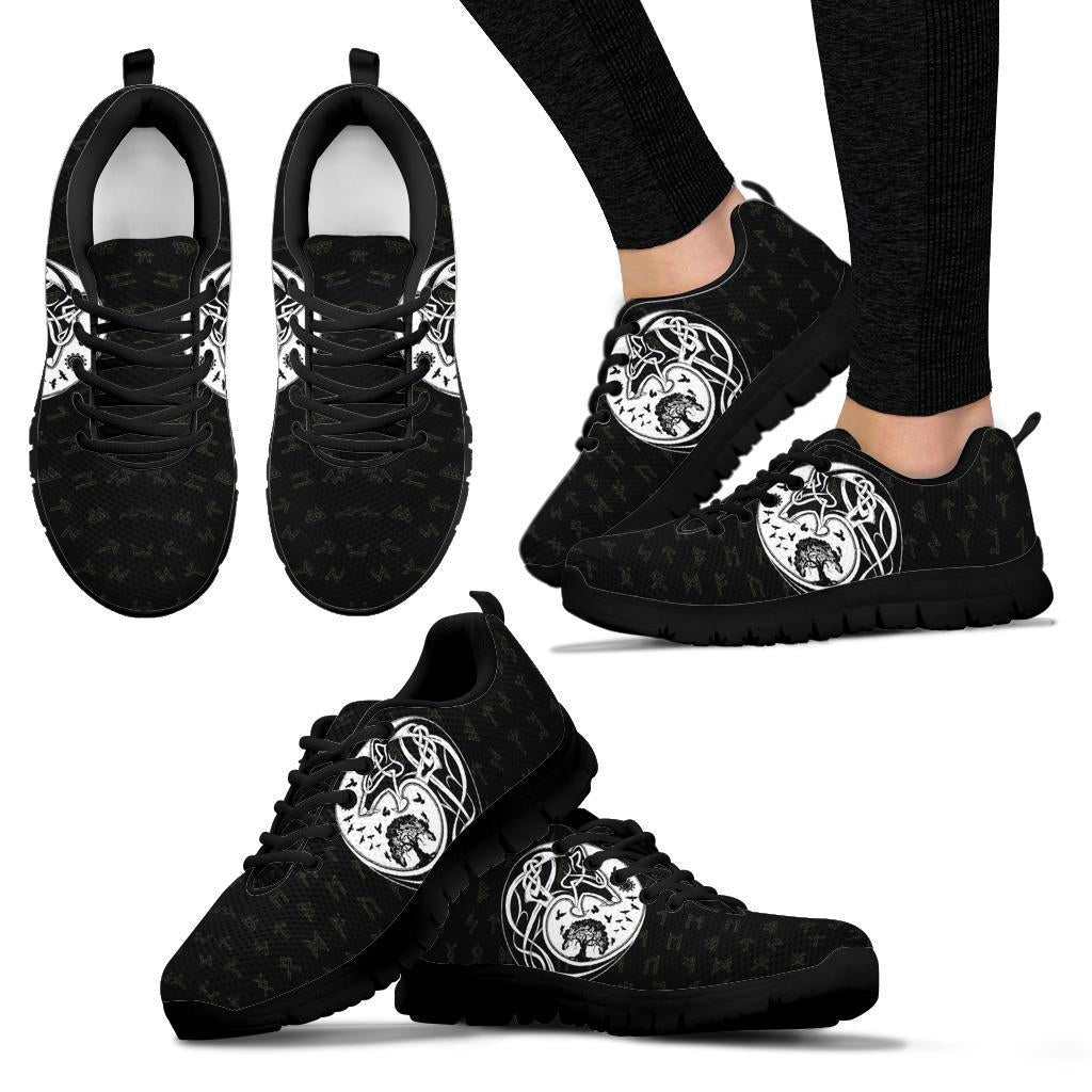 Viking Sneakers, Skoll and Hati Rune Tattoo RLT12 - Wonder Print Shop