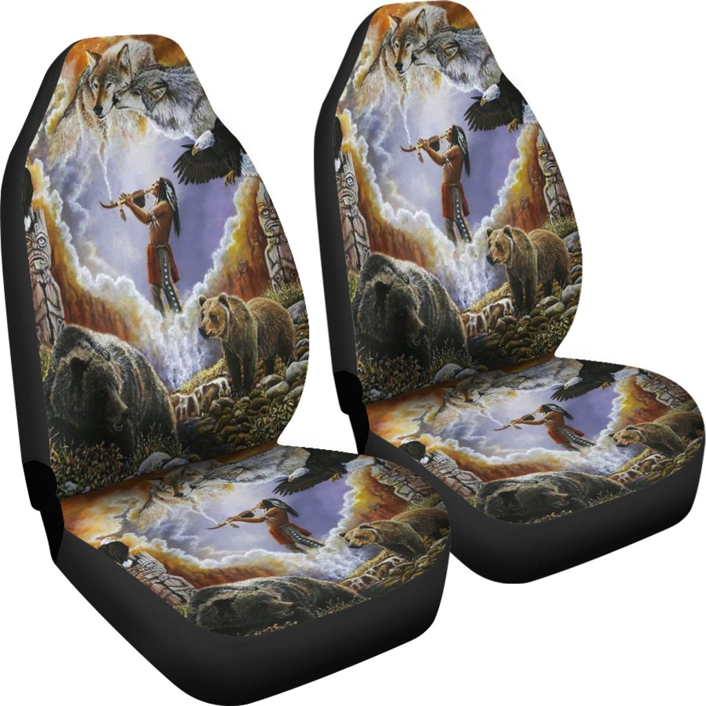 Calling The Totems Native American Car Seat Covers LT10 - Wonder Print Shop