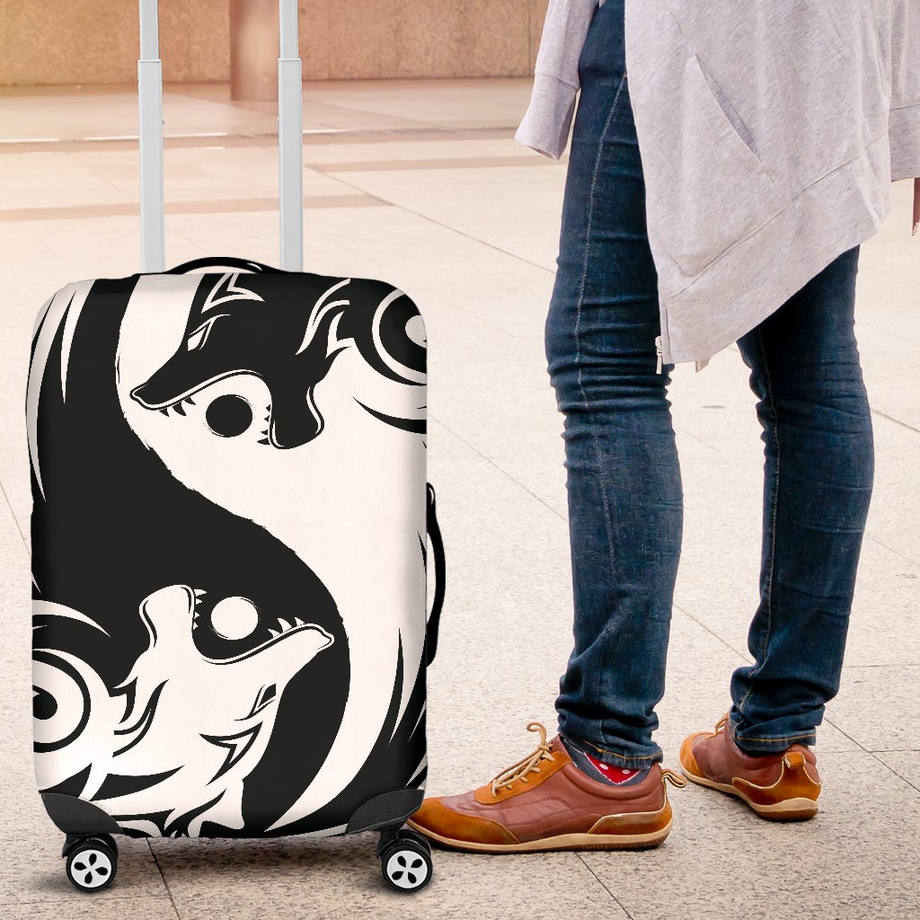 Viking Luggage Cover - Ying Yang Wolf RLT12 - Wonder Print Shop