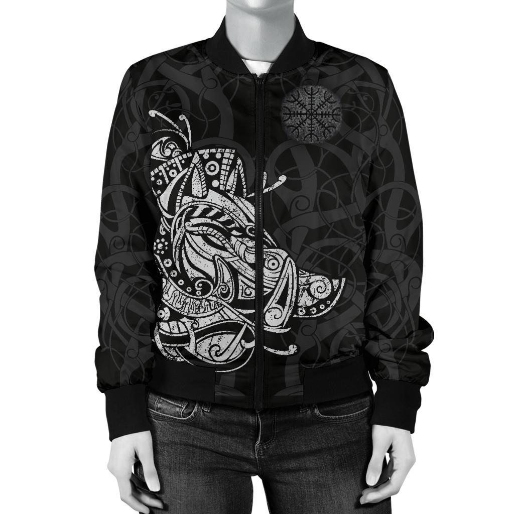 Viking Boar Women's Bomber Jacket RLT12 - Wonder Print Shop