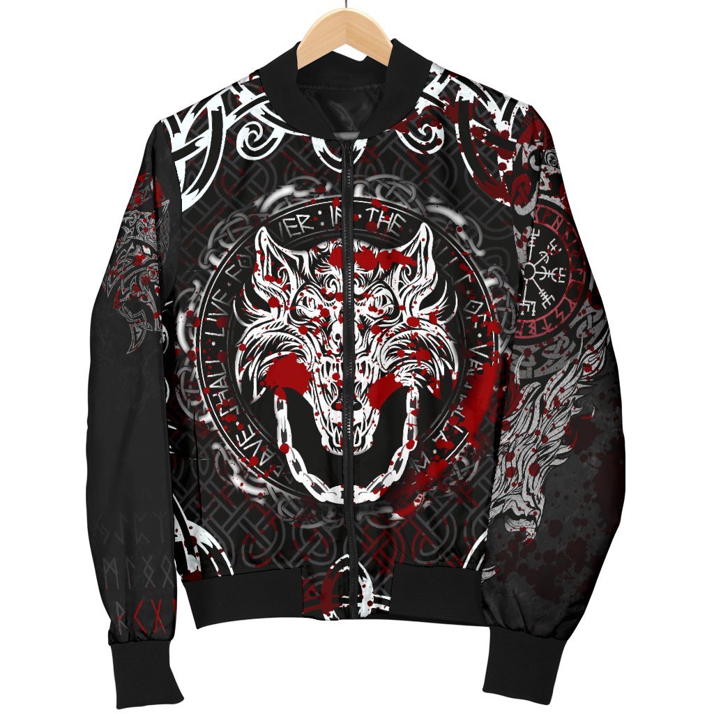 Viking Women's Bomber Jacket - Fenrir Viking Blood 3D RLT12 - Wonder Print Shop