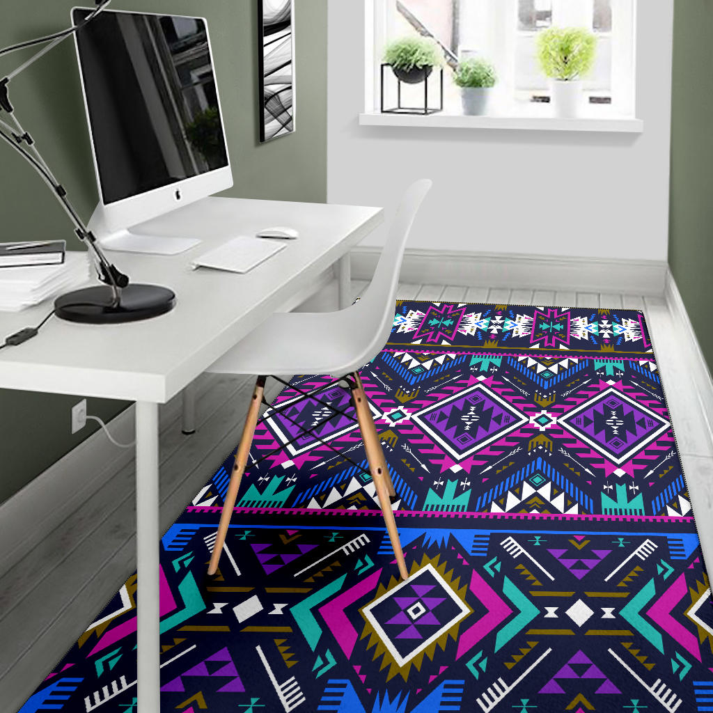 Purple Tribe Pattern Area Rug LT10 - Wonder Print Shop