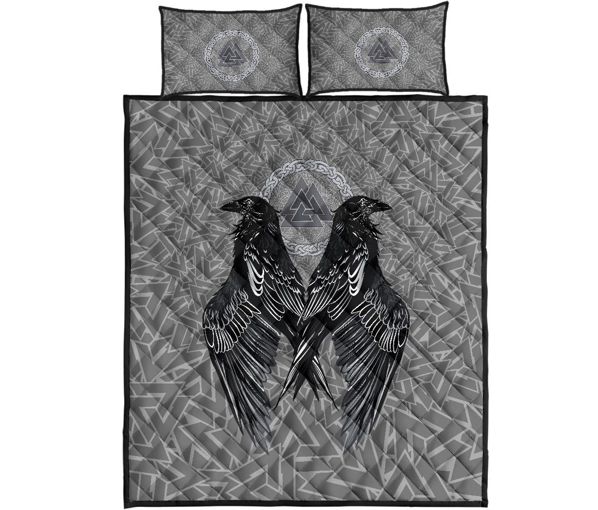 Viking Quilt Bed Set Raven Valknut RLT12 - Wonder Print Shop