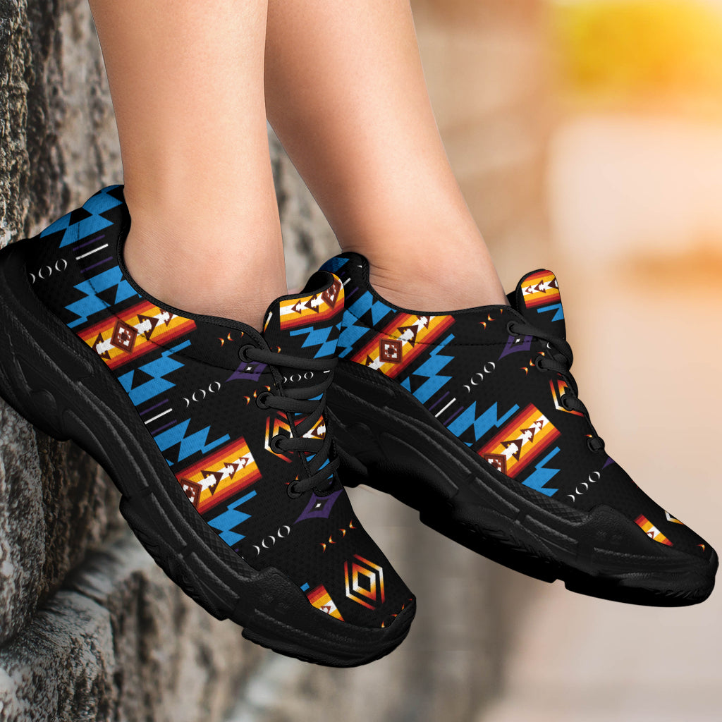 native-american-blue-pattern-chunky-sneakers