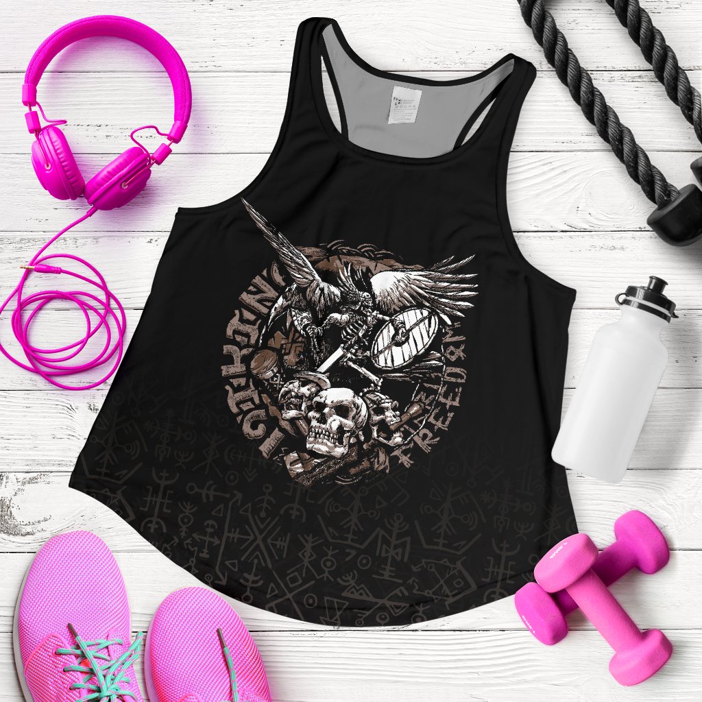 Viking Warrior Tattoo Odin Women's Racerback Tank RLT12 - Wonder Print Shop