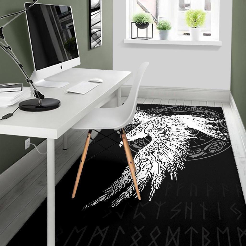 Viking Area Rug Mystical Raven Tattoo Special RLT12 - Wonder Print Shop