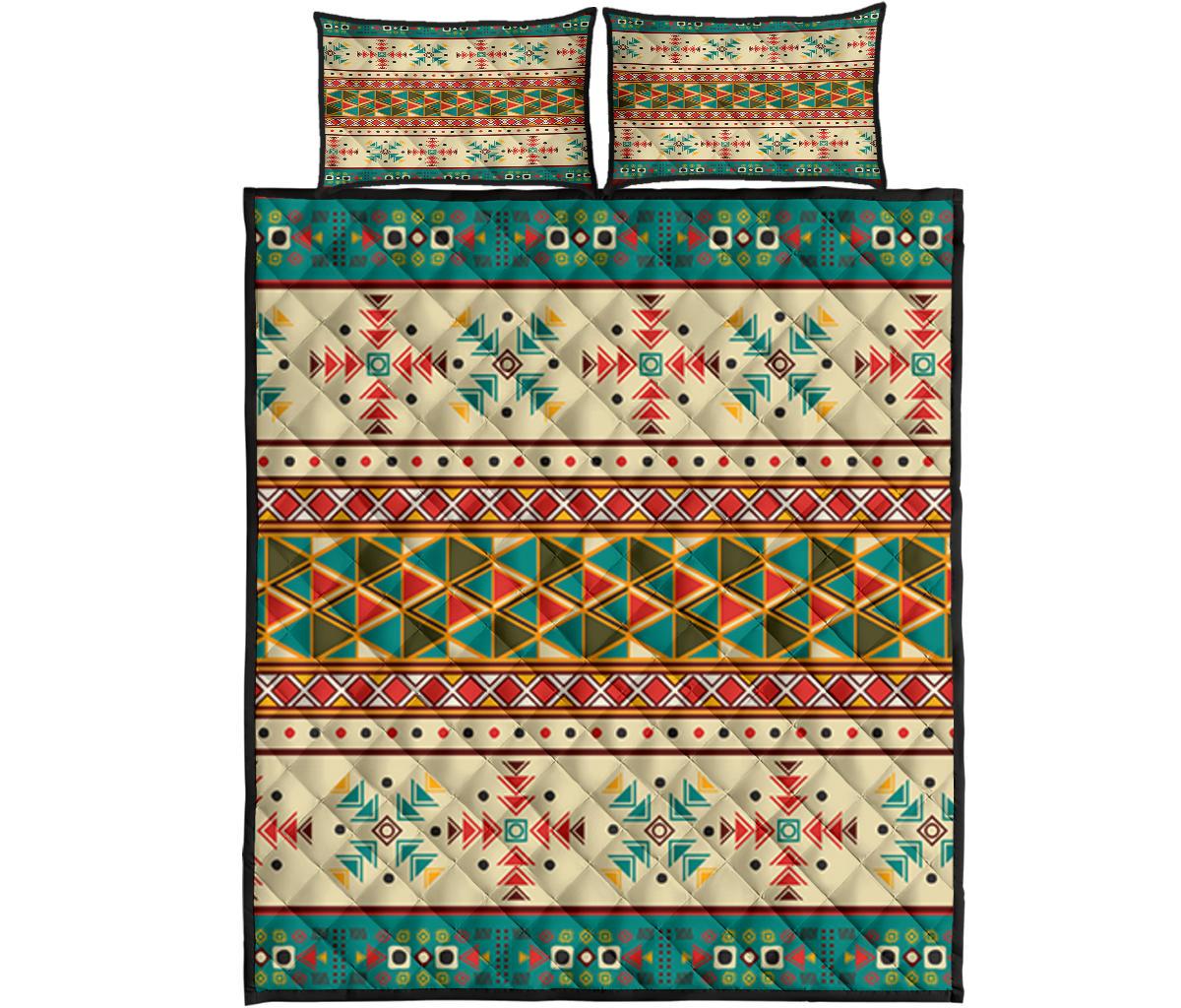 Native Border Pattern Native American Quilt Bed Set LT10 - Wonder Print Shop