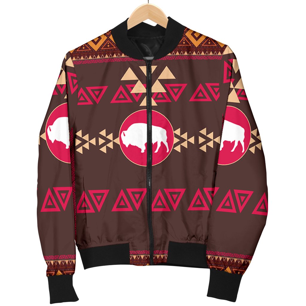 Brown Bison Native American Bomber Jacket LT10 - Wonder Print Shop