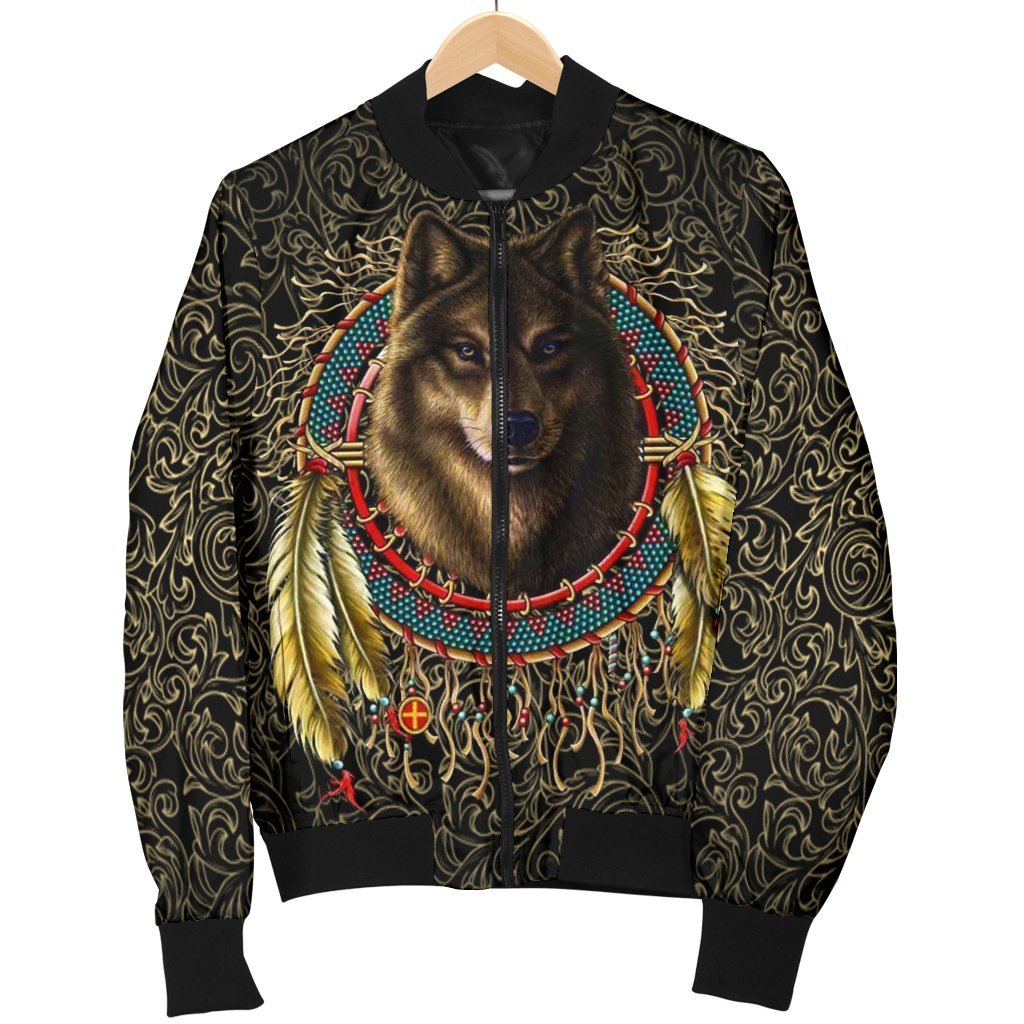 Wolf Warrior Dreamcatcher Exclusive Background Native American Design 3D Bomber Jackets LT10 - Wonder Print Shop
