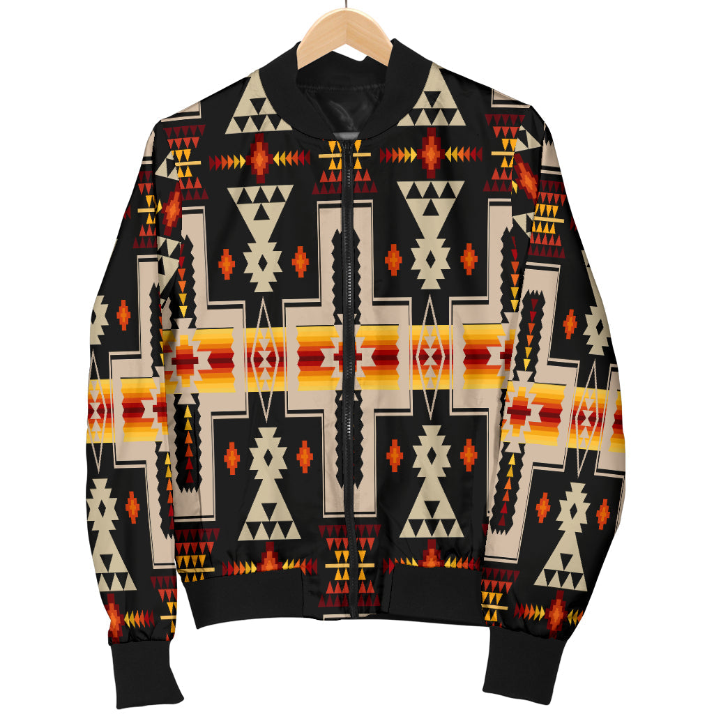 Black Tribe Design Native American Men's Bomber Jacket LT10 - Wonder Print Shop