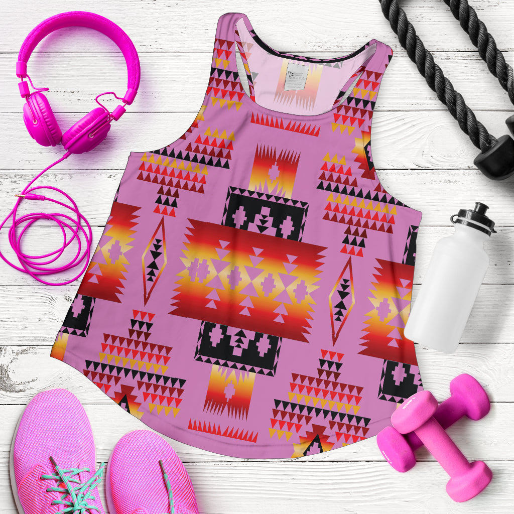 Pink Tribes Pattern Native American Women Racerback Tank LT10 - Wonder Print Shop