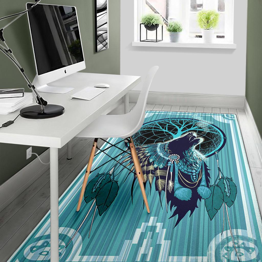 Wolf Chief Native American Area Rug LT10 - Wonder Print Shop