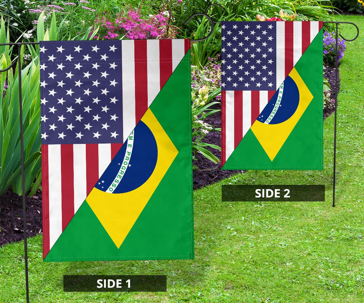 US Flag with Brazil Flag - Wonder Print Shop