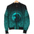 Viking Men's Bomber Jacket, Ethnic Odin Raven Cyan RLT12 - Wonder Print Shop