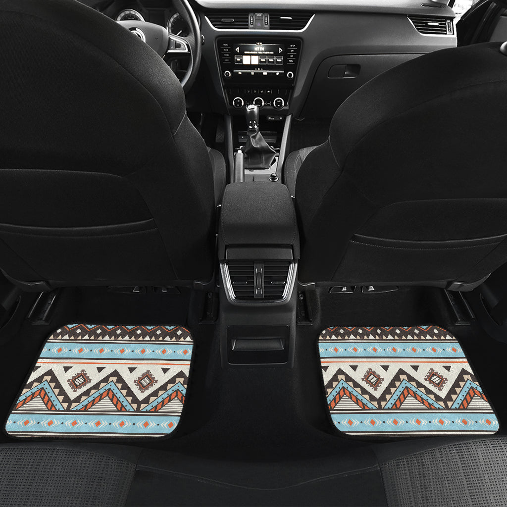 Native American Tribal Striped Seamless Pattern Front and Back Car Mats Set Of 4 LT10 - Wonder Print Shop