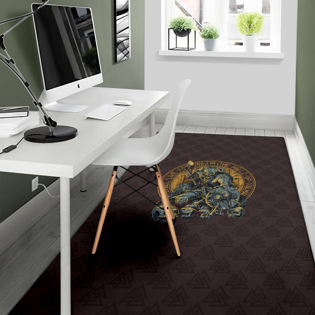 Viking Area Rug Warrior Viking Shield Skull RLT12 - Wonder Print Shop
