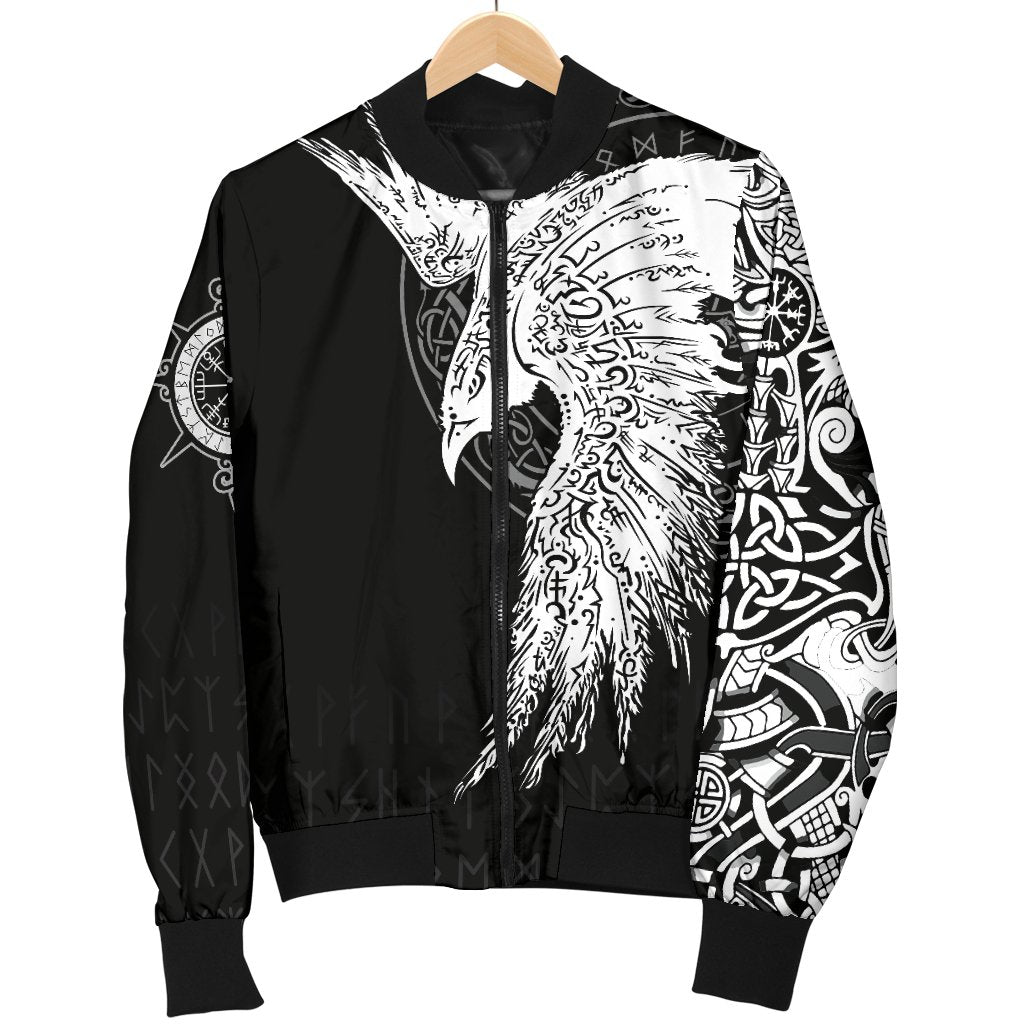 Custom Viking Men's Bomber Jacket Mystical Raven Tattoo Special RLT12 - Wonder Print Shop