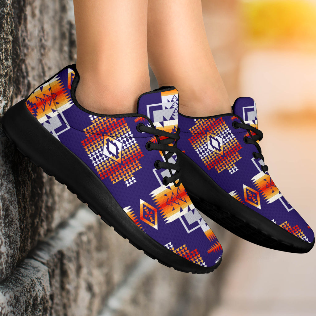 Purple Pattern Native American Sport Sneakers LT10 - Wonder Print Shop