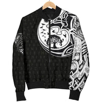 Viking Women's Bomber Jacket, Skoll and Hati Rune Tattoo RLT12 - Wonder Print Shop