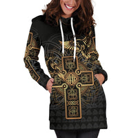 Viking Hoodie Dress Odin's Celtic Raven Tattoo RLT12 - Wonder Print Shop