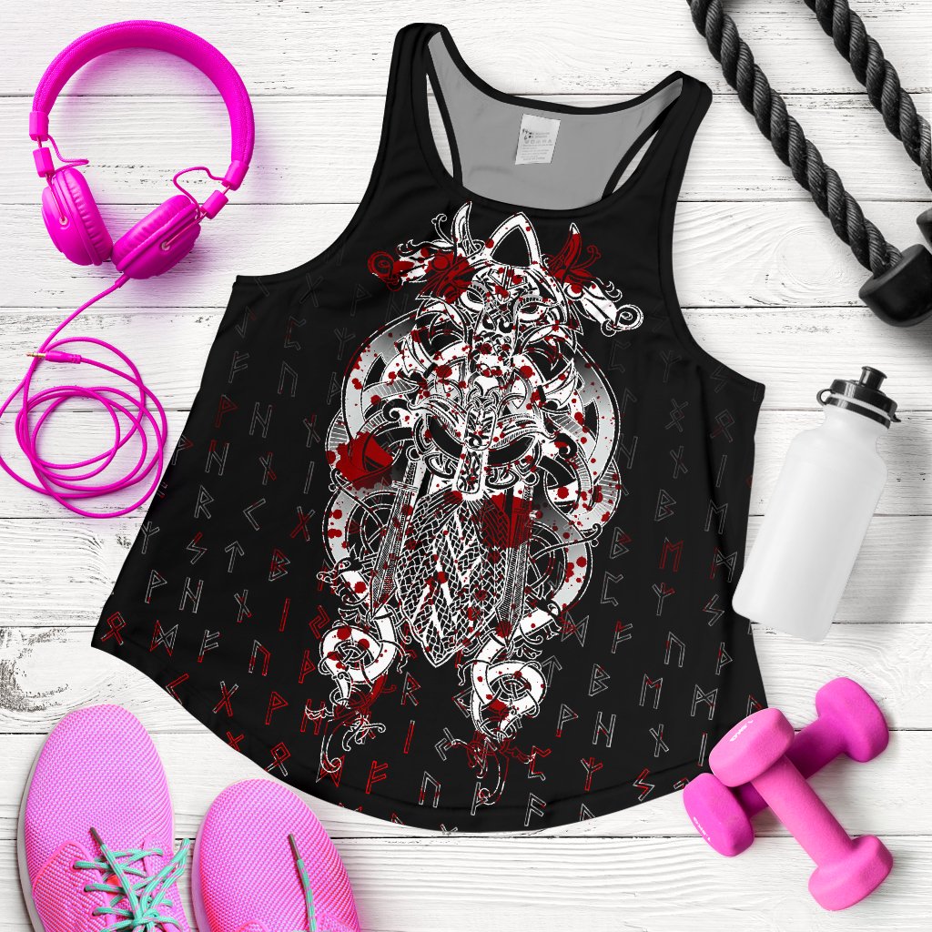 Viking Tyr Tattoo Blood Women's Racerback Tank RLT12 - Wonder Print Shop