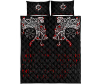 Viking Quilt Bed Set - Double Dragon Tattoo and Vegvisir Blood RLT12 - Wonder Print Shop