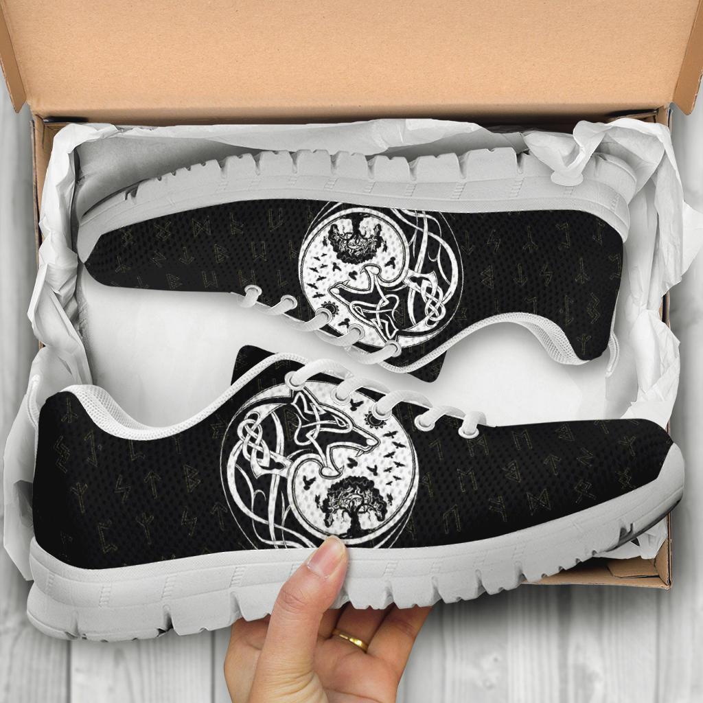 Viking Sneakers, Skoll and Hati Rune Tattoo RLT12 - Wonder Print Shop