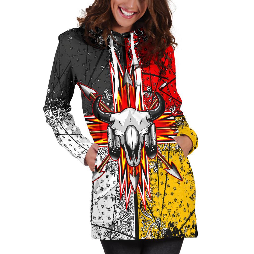 Bison Arrow Native American Women's Hoodie Dress LT10 - Wonder Print Shop