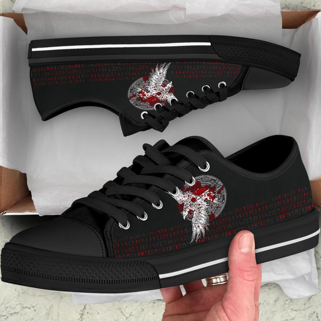 viking-low-top-shoes-mystical-raven-tattoo-blood