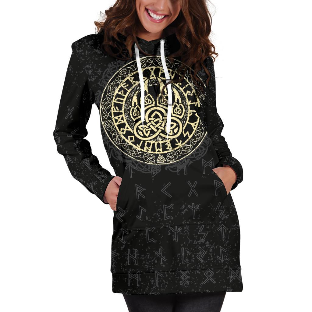 Viking Hoodie Dress Wolf RLT12 - Wonder Print Shop
