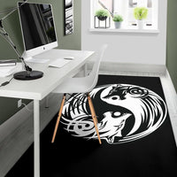 Viking Bomber Area Rug Ying Yang Wolf RLT12 - Wonder Print Shop