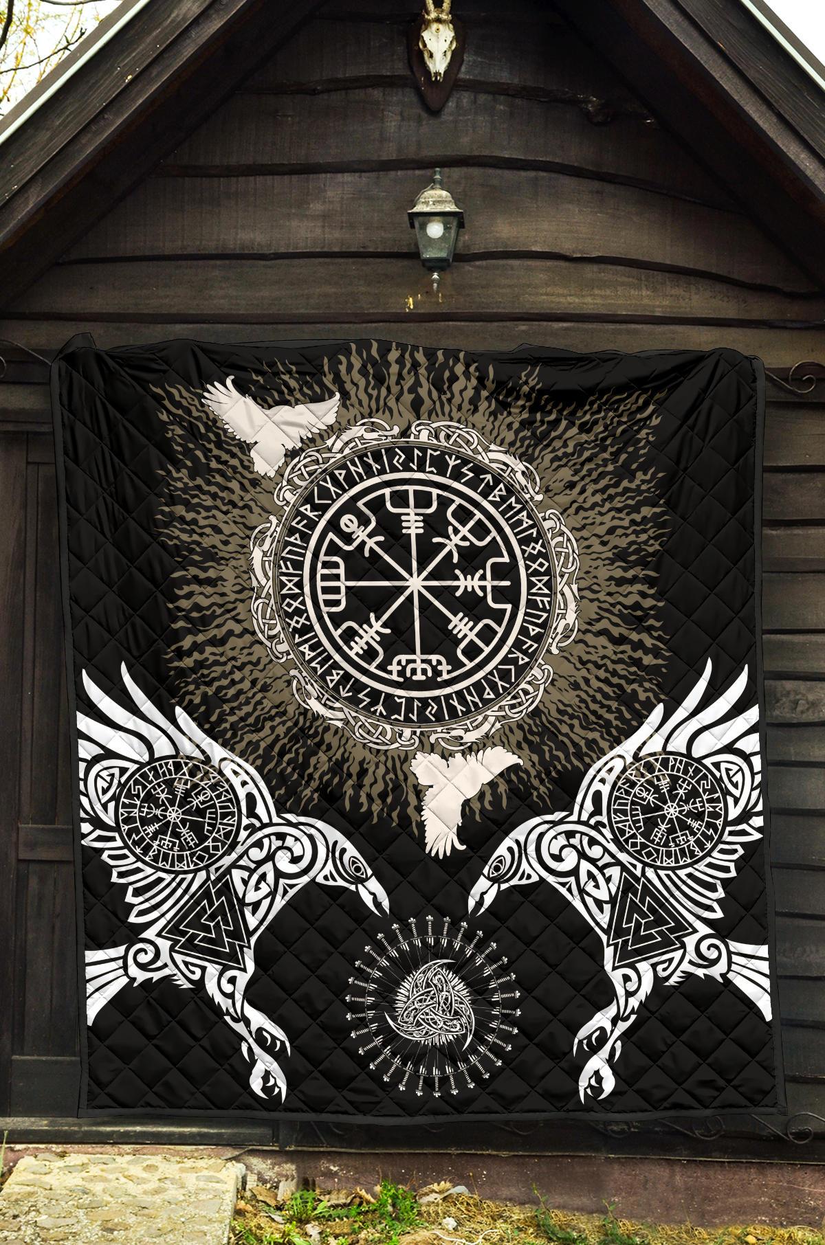 Viking Premium Quilt Raven, Valknut and Vegvisir RLT12 - Wonder Print Shop