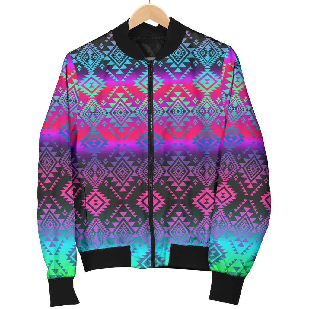 Pattern Native American Women's Bomber Jacket LT10 - Wonder Print Shop