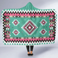native-american-ethnic-geometric-pink-pattern-hooded-blanket
