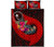 Chuuk Quilt Bed Set - Polynesian Hook And Hibiscus (Red) - Wonder Print Shop