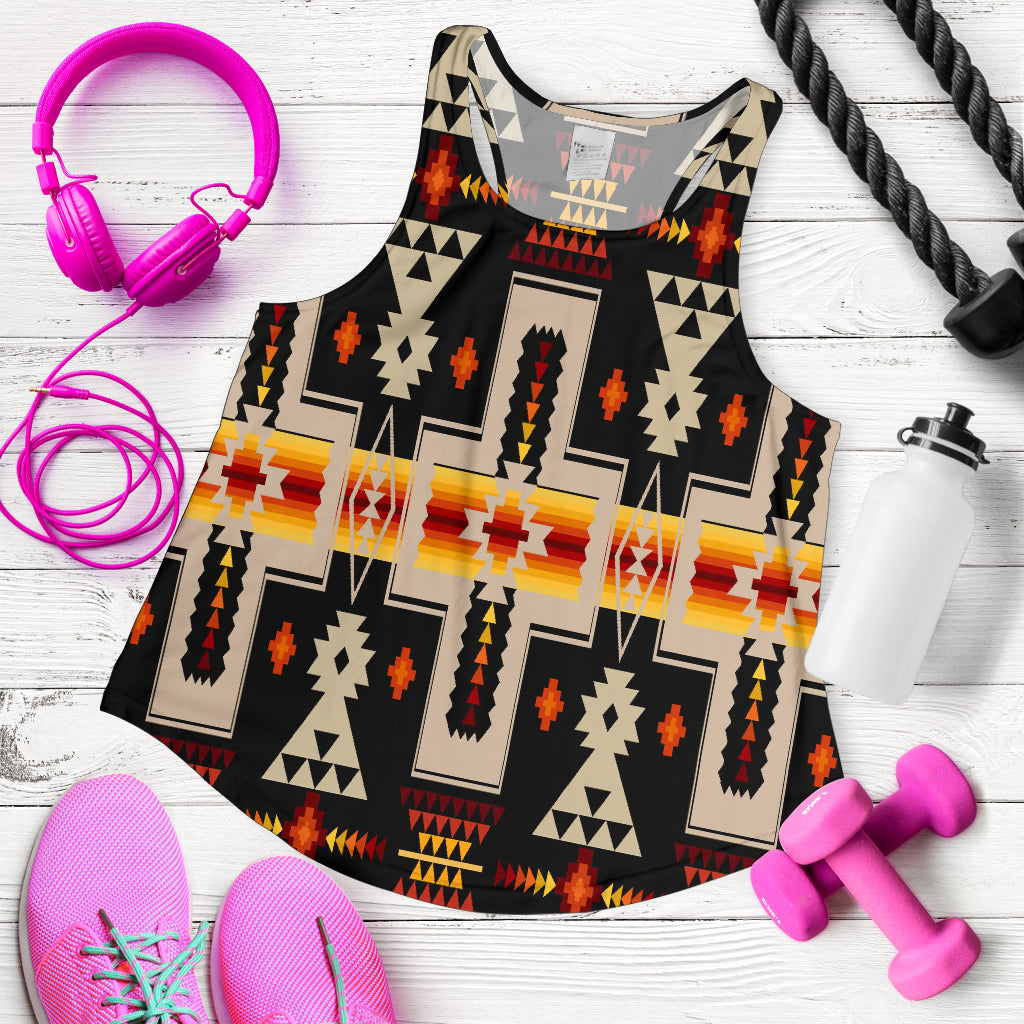 Black Tribe Design Native American Women Racerback Tank LT10 - Wonder Print Shop