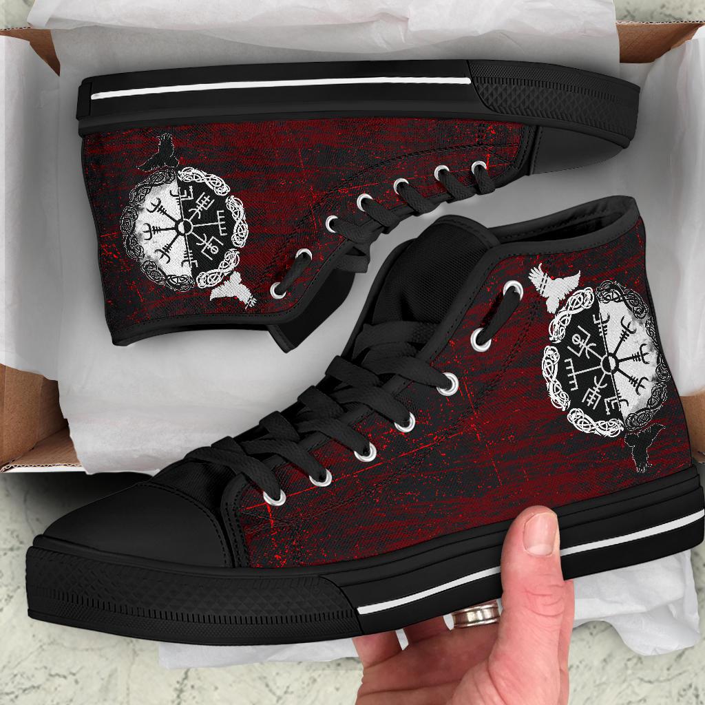 viking-high-top-shoes-raven-of-odin-and-symbol-viking-on-blood-background