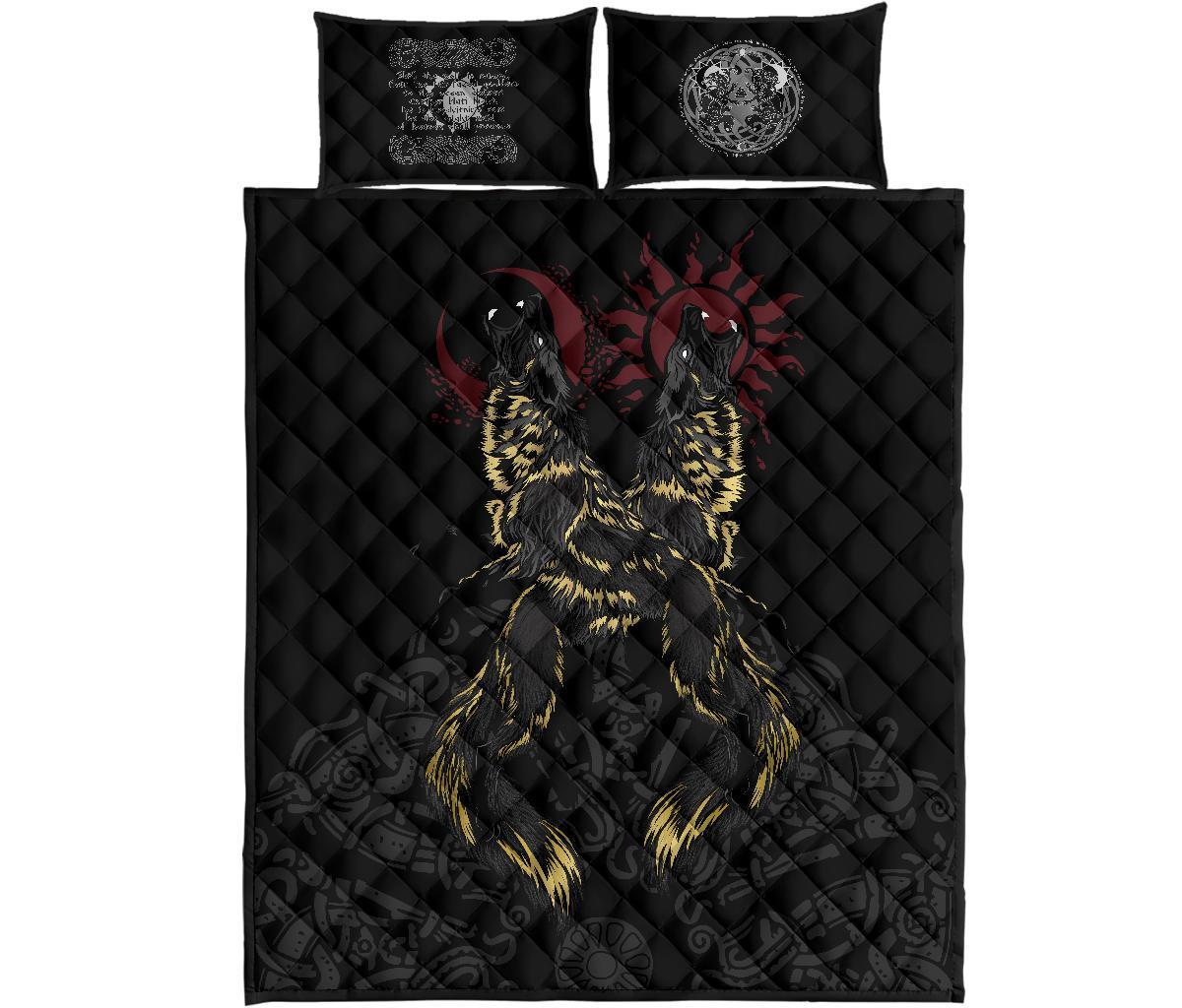 Viking The Wolves Skoll and Hati Quilt Bed Set RLT12 - Wonder Print Shop