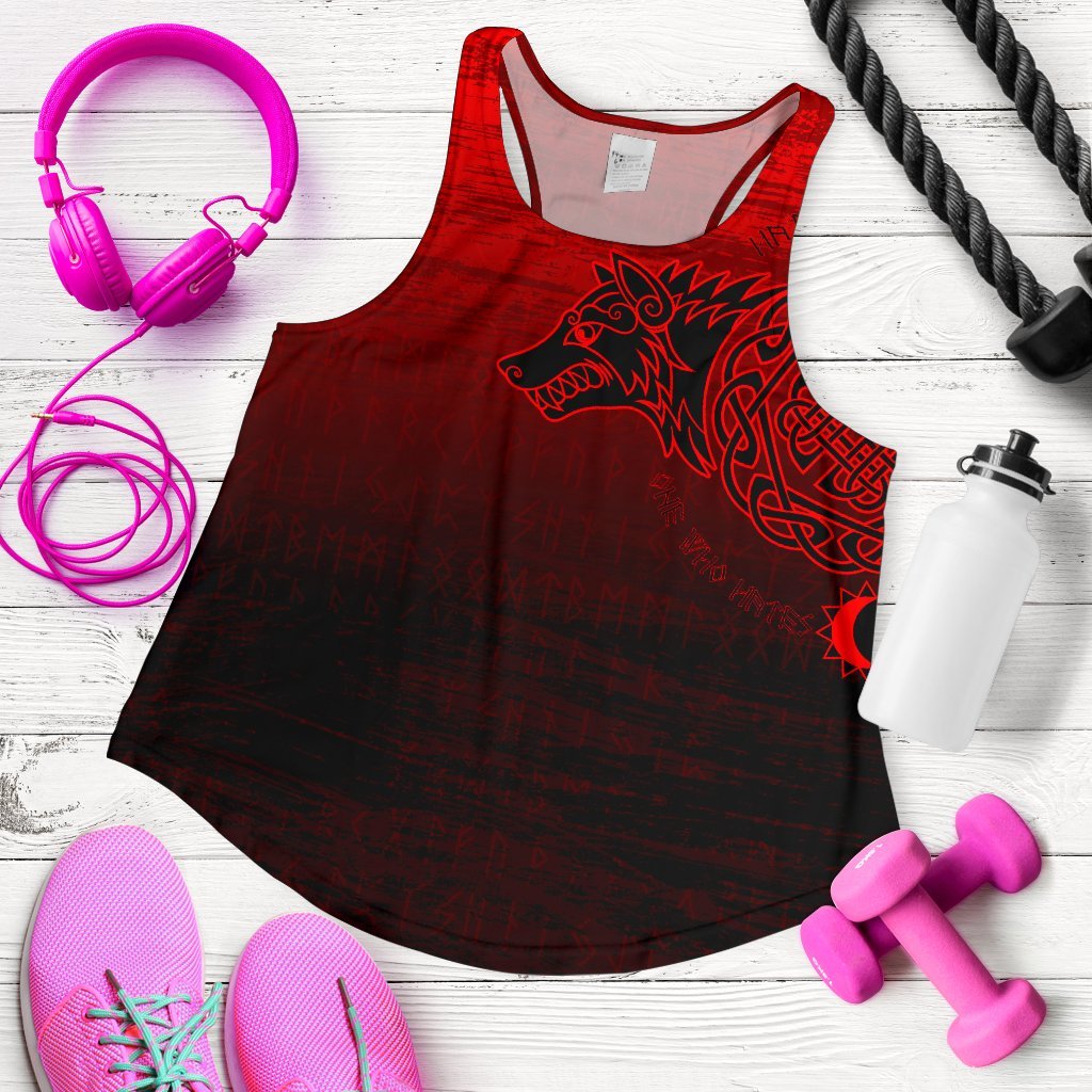 Viking Women's Racerback Tank, Skoll and Hati RLT12 - Wonder Print Shop