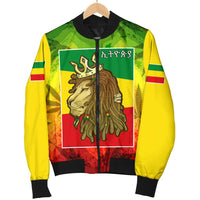 Ethiopia Bomber Jacket Rasta Lion King Flag Men - Wonder Print Shop