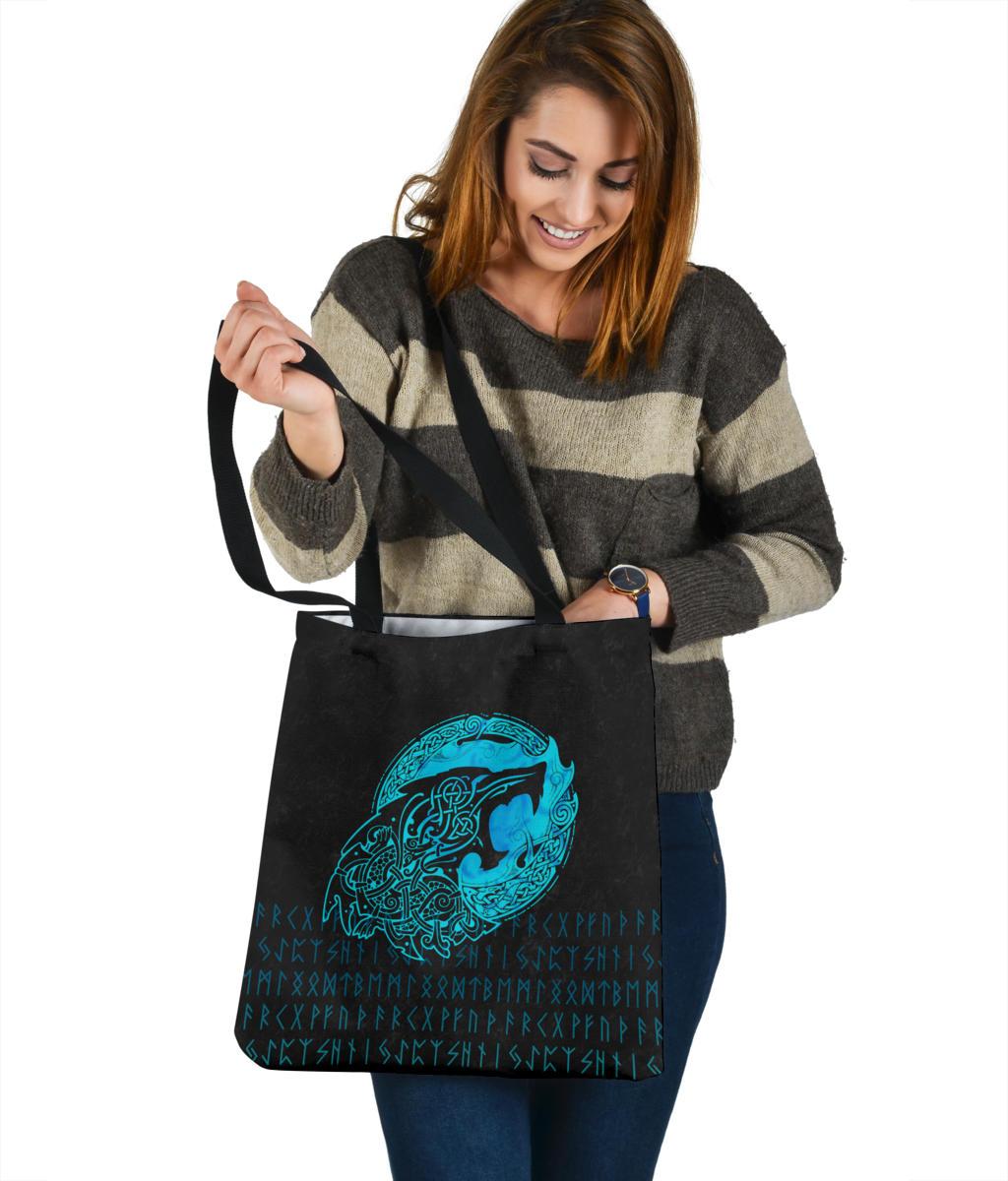 viking-tote-bag-fenrir-wolf-cyan