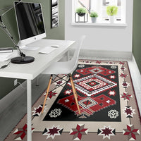 Ethnic Tribal Red Brown Pattern Native American Area Rug LT10 - Wonder Print Shop