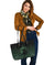 Viking Large Leather Tote Bag, Ethnic Odin Raven Green RLT12 - Wonder Print Shop