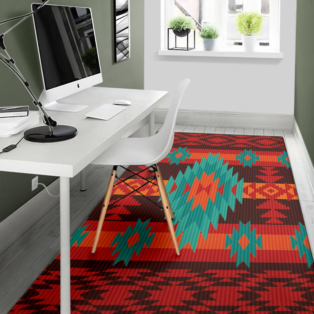 Red Geometric Pattern Area Rug LT10 - Wonder Print Shop